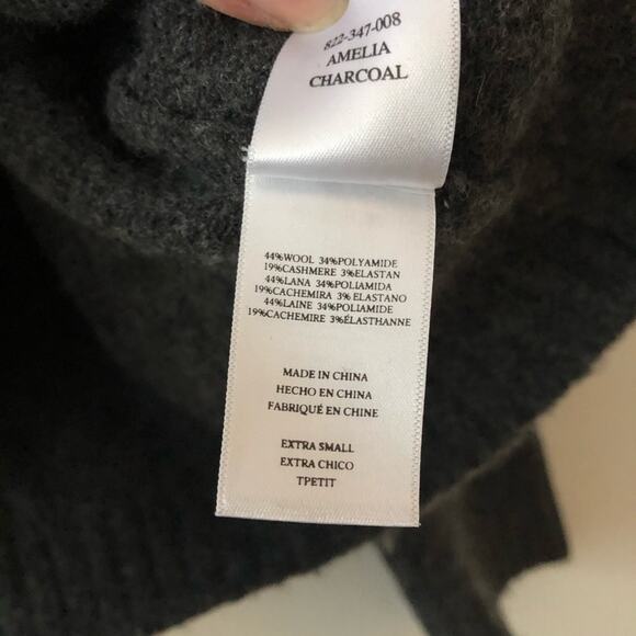 Rails Olivia Cashmere Blend Lace Up Sweater in Charcoal Grey - Picture 8 of 8